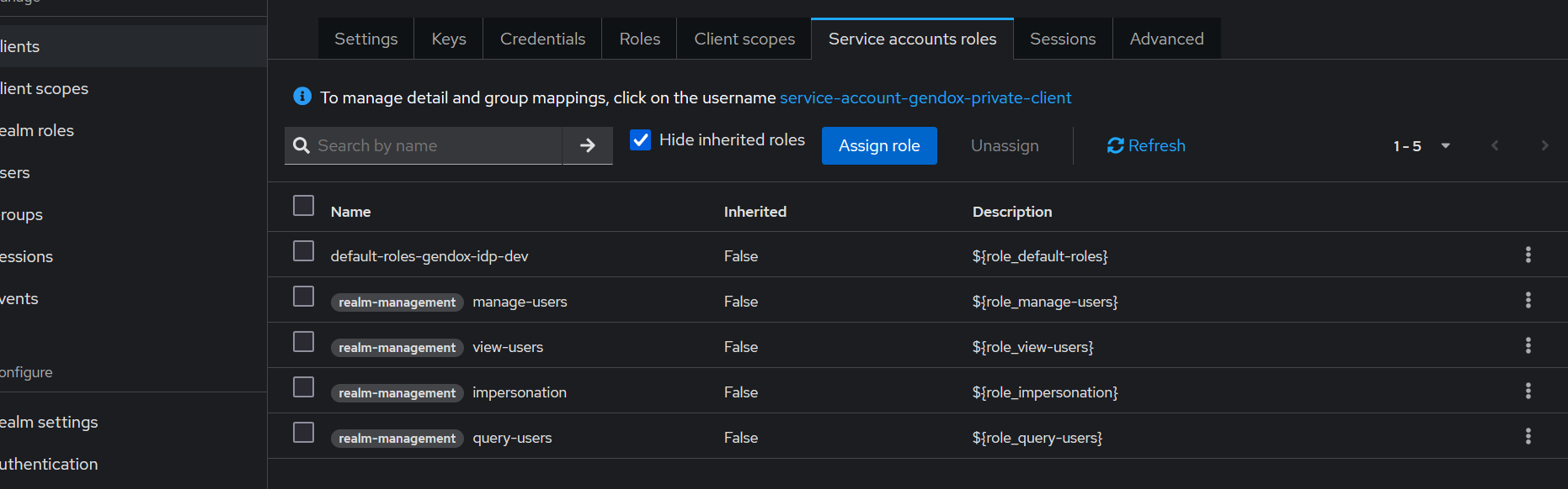Service account roles